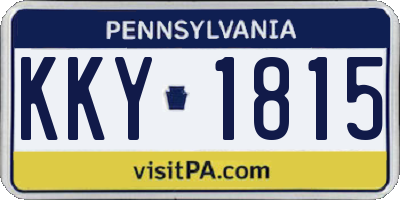 PA license plate KKY1815
