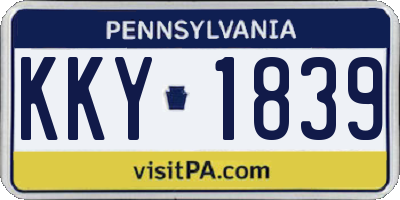 PA license plate KKY1839