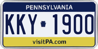 PA license plate KKY1900