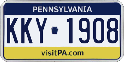 PA license plate KKY1908