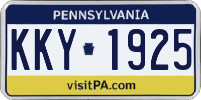 PA license plate KKY1925