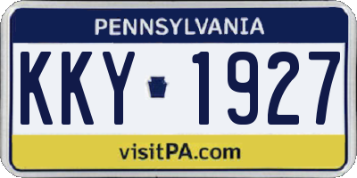 PA license plate KKY1927