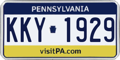 PA license plate KKY1929