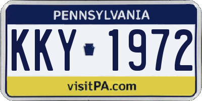 PA license plate KKY1972