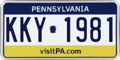 PA license plate KKY1981