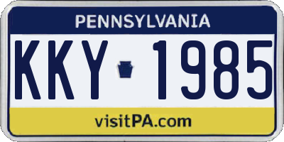PA license plate KKY1985
