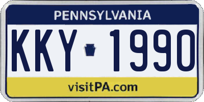 PA license plate KKY1990