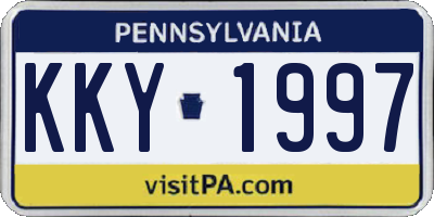 PA license plate KKY1997