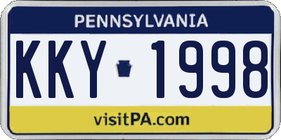 PA license plate KKY1998