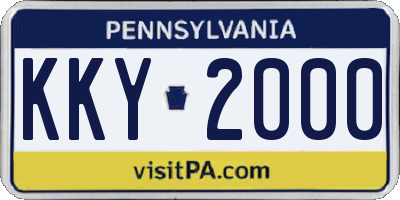 PA license plate KKY2000