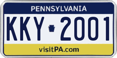PA license plate KKY2001