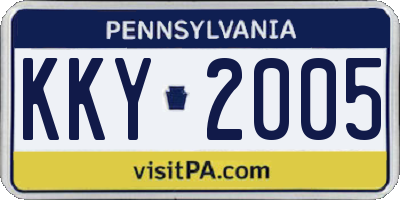 PA license plate KKY2005