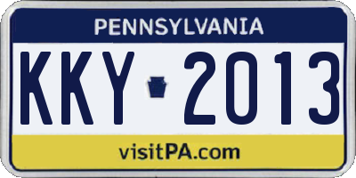 PA license plate KKY2013
