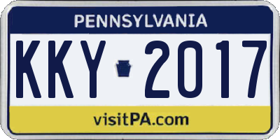 PA license plate KKY2017