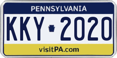 PA license plate KKY2020