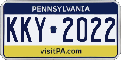 PA license plate KKY2022