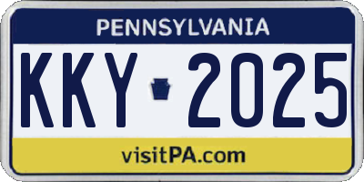 PA license plate KKY2025
