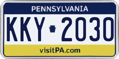 PA license plate KKY2030