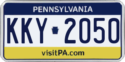 PA license plate KKY2050