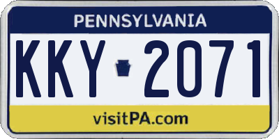 PA license plate KKY2071