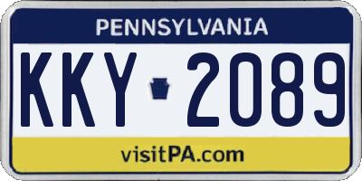 PA license plate KKY2089