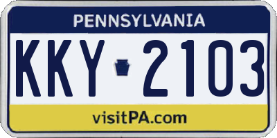 PA license plate KKY2103
