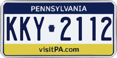 PA license plate KKY2112