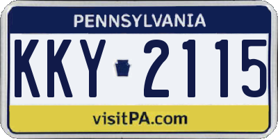 PA license plate KKY2115