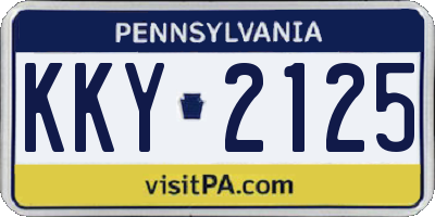 PA license plate KKY2125