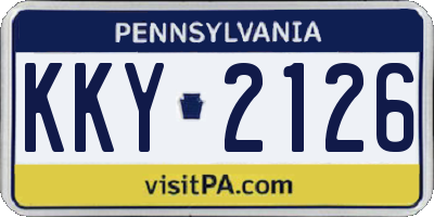 PA license plate KKY2126