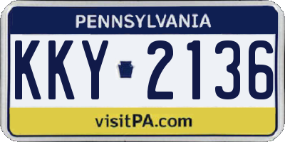 PA license plate KKY2136