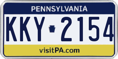 PA license plate KKY2154