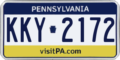 PA license plate KKY2172