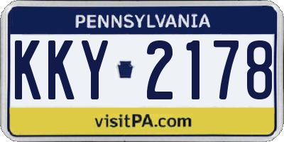 PA license plate KKY2178