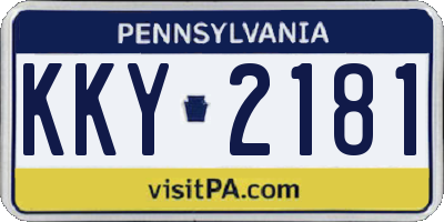 PA license plate KKY2181