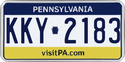 PA license plate KKY2183
