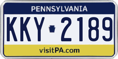 PA license plate KKY2189
