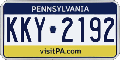 PA license plate KKY2192