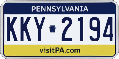 PA license plate KKY2194