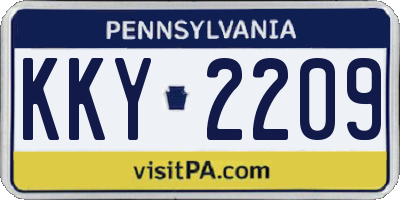 PA license plate KKY2209