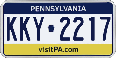 PA license plate KKY2217
