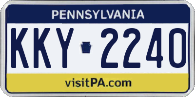 PA license plate KKY2240