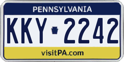 PA license plate KKY2242