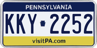 PA license plate KKY2252