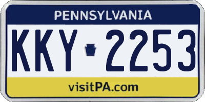 PA license plate KKY2253