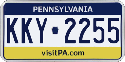 PA license plate KKY2255
