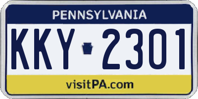 PA license plate KKY2301