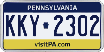 PA license plate KKY2302