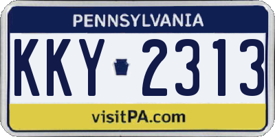 PA license plate KKY2313