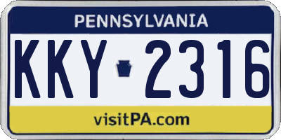 PA license plate KKY2316